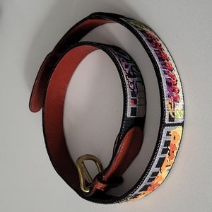 Smathers & Branson NYC Subway Graffiti Needlepoint Belt Size 34